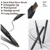 Crayon à Sourcils,Professional Crayon Sourcil Longue Durée et Waterproof,Double-Embout avec Crayon Plat et Goupillon pour des