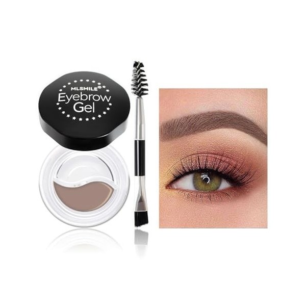 Qwesure Xixi voni Crème à sourcils naturelle bicolore – Formule imperméable avec durabilité à long terme | Eyeliner et crème 