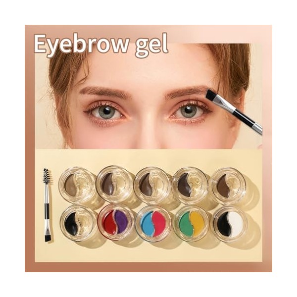 Qwesure Xixi voni Crème à sourcils naturelle bicolore – Formule imperméable avec durabilité à long terme | Eyeliner et crème 