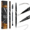 Crayon à Sourcils avec 4 conseils Imperméable à leau & Longue Durée Tattoo Brow, 3D Eyebrow Pencil, Crayon à sourcils à 4 po