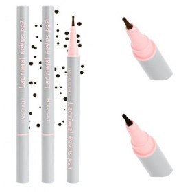 Stylo Anti-Taches Pour Nævus Lacrymal - Maquillage Réaliste à Petite Tête Ronde Noir + Marron Naturel 