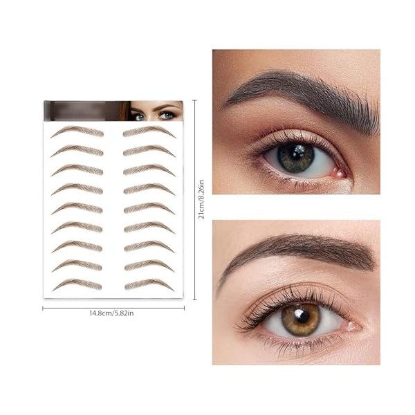 AWAVM 7 Feuilles Autocollants de Sourcils 4D Patch,Eyebrow Tattoos Stickers Autocollant Bionique pour Sourcils,Faux Sourcils 