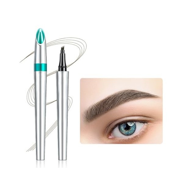 KBRPEY Crayon Sourcils Liquide 4 Pointes Précision Longue Tenue Imperméable Maquillage Professionnel Résistant Naturel