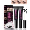 Peel Off Lot de 2 gels de coloration pour sourcils waterproof - Cire transparente - Gel naturel de tatouage - Jusquà 3 jours
