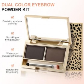 Boobeen Eyebrow Powder Kit, 2-color Waterproof Eyebrow Palette Makeup to Definer & Filler Brows, Eyebrow Color Powder Shape N