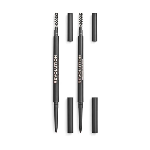 Makeup Revolution, Crayon à sourcils précis, brun, 0,05 g Lot de 2 