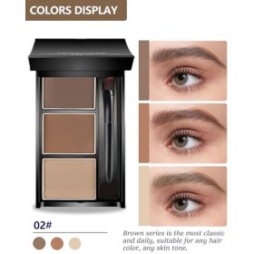 Sourcil Poudre Waterproof-3 Couleurs Eyebrow Powder Palette,Maquillage Sourcils Longue Tenue Resultat Naturel Facile a Colore