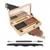 Palette à Sourcil Poudre Waterproof-Couleur Sourcils Longue Tenue,2 IN 1 Maquillage Poudre À Sourcils,Résultat Naturel Facile