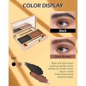 Palette à Sourcil Poudre Waterproof-Couleur Sourcils Longue Tenue,2 IN 1 Maquillage Poudre À Sourcils,Résultat Naturel Facile