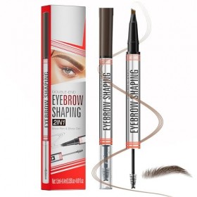 Crayon à sourcils microblading, stylo à sourcils 2 en 1 et gel scellant, maquillage pour sourcils ressemblant à des poils, br