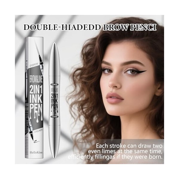 Créez des sourcils étonnants sans effort avec notre stylet brun foncé - stylet multifonction 2 en 1, résistant à leau, durab