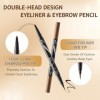 Crayon à Sourcil Magique 3D, Microblading Crayon à Sourcils avec 4 Pointes Fourchues, Crayon Sourcil Liquide Longue Durée Wat