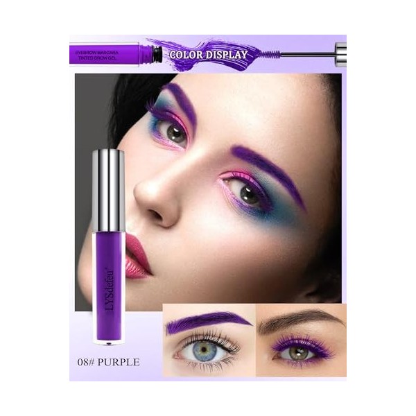 Gel à Sourcils Longue Tenue-Kit de Teinture de sourcils de Couleur de Sourcil, Volume fibre Mascara, Naturel Maquillage des y...