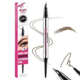 Crayon à sourcils incurvé, crayon à sourcils double embout avec pointe en forme de fourche pour femmes, permet de créer sans 