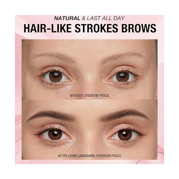 Crayon à sourcils incurvé, crayon à sourcils double embout avec pointe en forme de fourche pour femmes, permet de créer sans