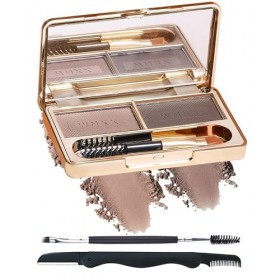 Eyebrow Powder Kit Waterproof,2 Couleurs Eyebrow Powder Palette,à Sourcils Longue Tenue Sourcil Maquillage Poudre Palette a S