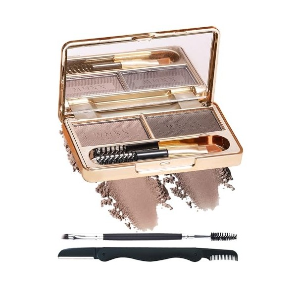 Eyebrow Powder Kit Waterproof,2 Couleurs Eyebrow Powder Palette,à Sourcils Longue Tenue Sourcil Maquillage Poudre Palette a S