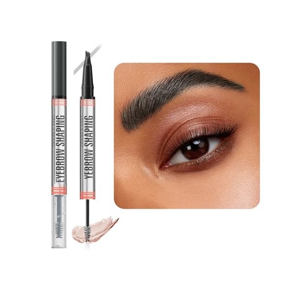 ZHITENG 2 en 1 Crayon à Sourcils, Crayon Microblading Sourcil avec Pointes Fourchette Eyebrow Pencil Résistant aux Taches Dur