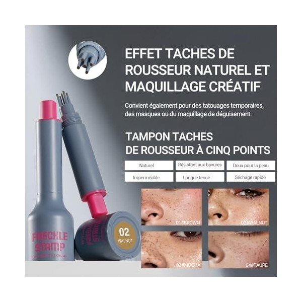 Erinde Freckles Pen, stylo à taches de rousseur liquide 5-points, effet naturel longue tenue et imperméable, application faci