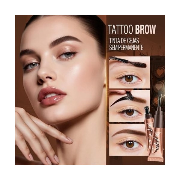 Teinture pour sourcils, teinture pour sourcils peel-off 3D, gel teinté waterproof pour sourcils, teinture semi-permanente pou