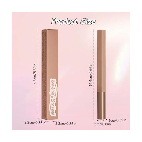 MOTIBACK Crayon à sourcils professionnel Micro Brow - Double face - Avec stylo mécanique pour dessiner, façonner et définir d