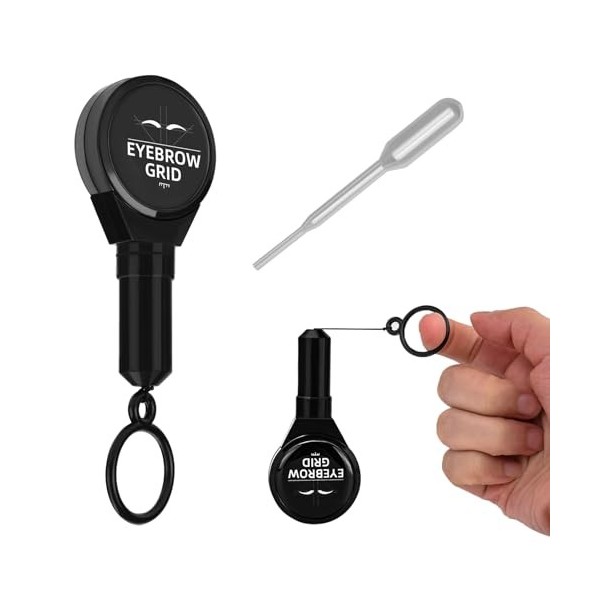 ATOMUS Chaîne de mesure de sourcils noirs chaîne dencre de mesure de sourcils extensible pour outil de mesure de beauté micr