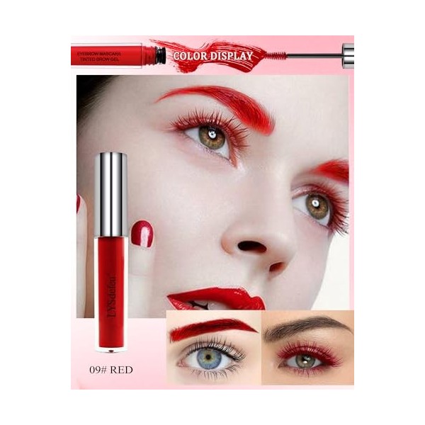 Gel à Sourcils Longue Tenue-Kit de Teinture de sourcils de Couleur de Sourcil au Rasoir à Sourcils, Volume fibre Mascara, Nat