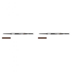 GlamUp Paris - Professional Makeup - Crayon à Sourcils Définition Ultra-Fin Double-Embout avec Pinceau Goupillon et Mine Rét ...