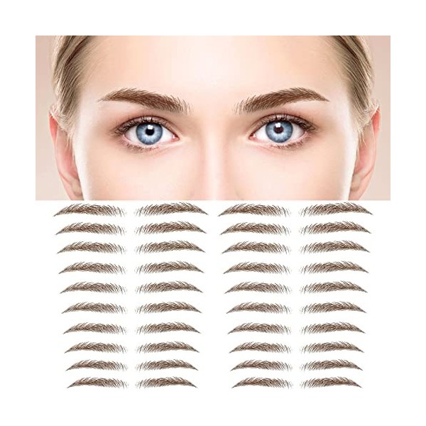 MWOOT 6 Feuilles Autocollants de Sourcils 4D Patch,Eyebrow Tattoos Stickers Autocollant Bionique pour Sourcils,Faux Sourcils ...