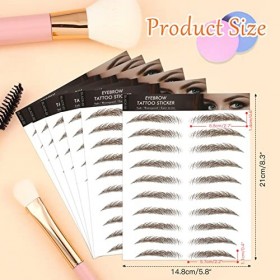 MWOOT 6 Feuilles Autocollants de Sourcils 4D Patch,Eyebrow Tattoos Stickers Autocollant Bionique pour Sourcils,Faux Sourcils ...