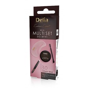 Delia Cosmetics - Multiset de sourcils - Marron foncé - Pince à épiler - Pommade à sourcils - Pochoirs - Forme des sourcils -