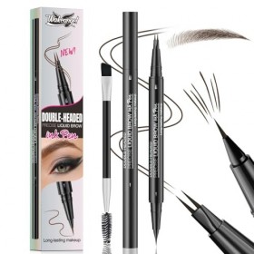 Crayon à sourcils liquide 2 en 1, Stylo à sourcils double pointe, Crayon Sourcil Waterproof,Magique 3D Micro Crayon Sourcils 