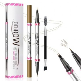 Crayon à sourcils microblading à double extrémité, 2 en 1 eye-liner pour le maquillage, Crayon Sourcil imperméable pour créer...