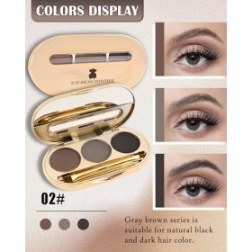 Eyebrow Powder Kit,3 Couleurs Eyebrow Powder Palette,Sourcils Maquillage Longue Tenue Waterproof,Facile a Colorer,Eyebrow Col