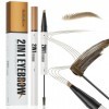 2 En 1 Crayon Sourcils Waterproof+Brosse à Pommade Sourcils,Crayon à Sourcils Liquide, Imperméable and Longue Durée Eyebrow P