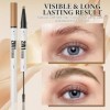 2 En 1 Crayon Sourcils Waterproof+Brosse à Pommade Sourcils,Crayon à Sourcils Liquide, Imperméable and Longue Durée Eyebrow P