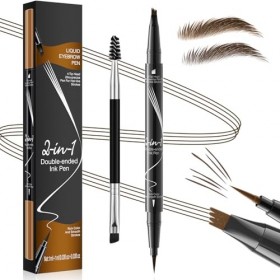 Crayon Sourcil Waterproof, Crayon Sourcil Double Extrémité avec Micro-Fourchette et Pinceau Précis - Pour des sourcils nature