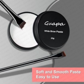 Lot de 2 pinceaux à sourcils blancs - Pâte de contour pour sourcils et lèvres - Aide au positionnement - Kit de 2 pinceaux à 