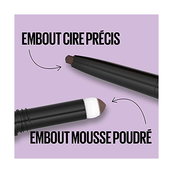 Maybelline New-York - Crayon à Sourcils - Express Brow Satin Duo Crayon et Poudre - Teinte : Medium Brown 02