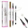 Crayon à sourcils microblading à double extrémité, 2 en 1 eye-liner pour le maquillage, Crayon Sourcil imperméable pour créer