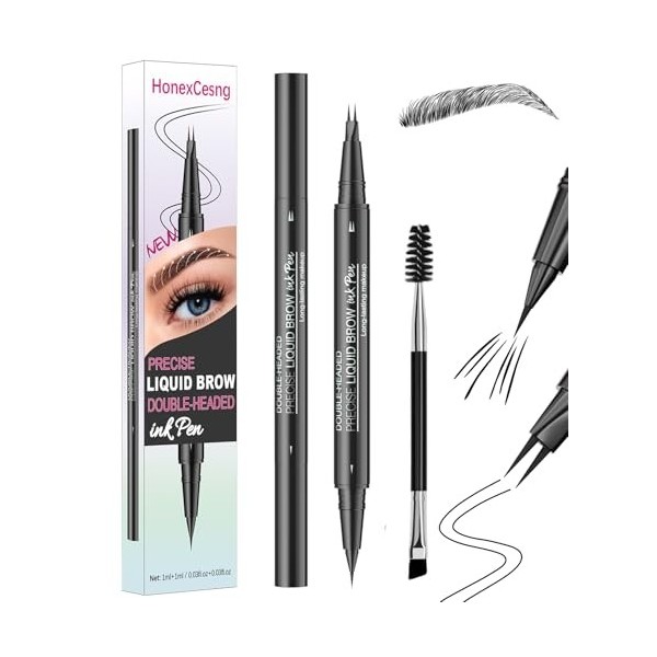 Professional Makeup Feutre à Sourcils Lift & Snatch, Waterproof, Sans Transfert, Crayon Sourcil Ultra-Fin Double 2 en 1 - Emb