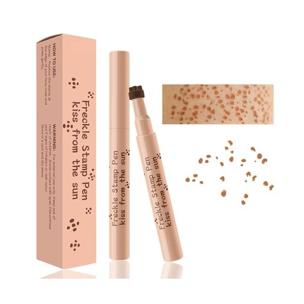 Stylo Taches de Rousseur – Freckle Pen Maquillage Naturel, Résistant à l’eau et Longue Tenue, Application Facile, Look Ensole