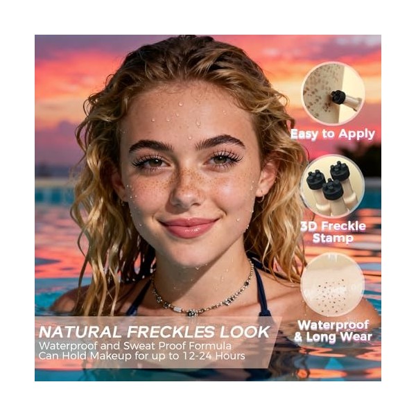 Stylo Taches de Rousseur – Freckle Pen Maquillage Naturel, Résistant à l’eau et Longue Tenue, Application Facile, Look Ensole