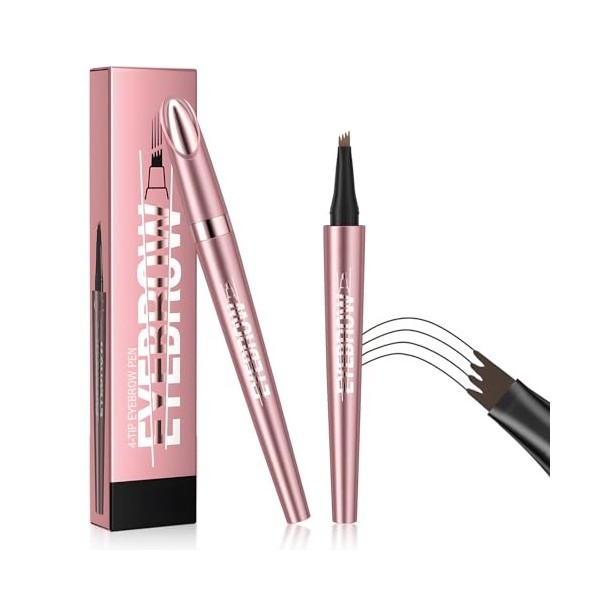 Crayon à sourcils magique 3D avec 4 pointes fourchettes, imperméable et résistant à la transpiration, naturel imperméable et