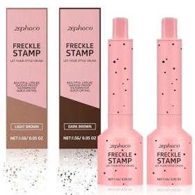 2pcsTache de Rousseur,Freckles Pen, Tampon pour Taches de Rousseur,Stylo Maquillage Freckle,Appli-cation par Pression,Longue 