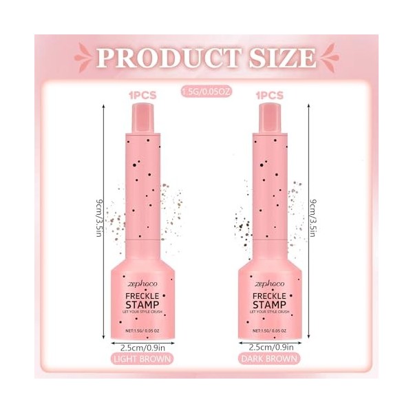 2pcsTache de Rousseur,Freckles Pen, Tampon pour Taches de Rousseur,Stylo Maquillage Freckle,Appli-cation par Pression,Longue 