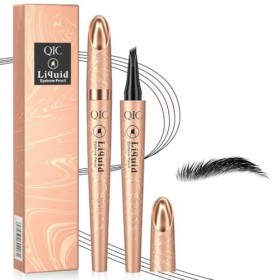 Crayon à sourcils magique avec 4 pointes microfourchues – 3D Crayon Sourcil Microblading Résistant à Leau, Stylo à sourcils 