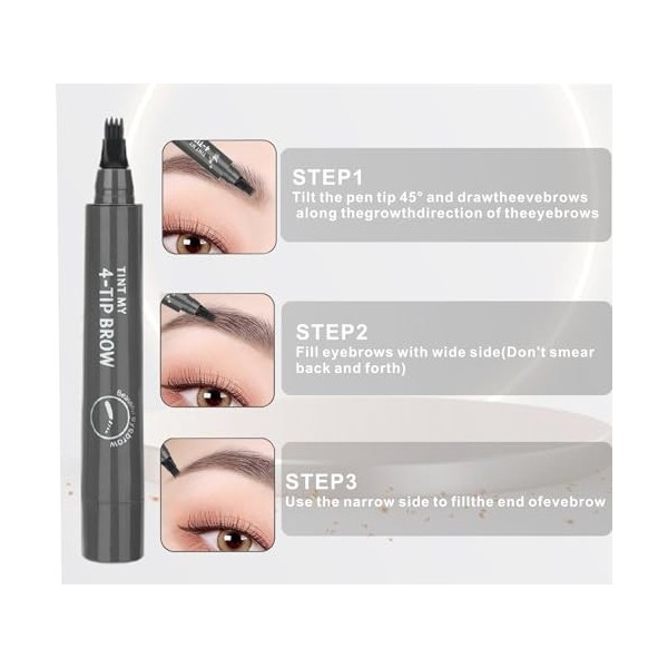 Magic Microblading Crayon de contour des sourcils – Stylo de contour des sourcils – Stylo à sourcils étanche précis à 7 point