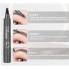 Magic Microblading Crayon de contour des sourcils – Stylo de contour des sourcils – Stylo à sourcils étanche précis à 7 point