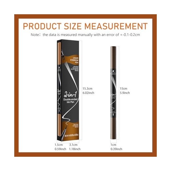 MisFun Longue Durée Crayon Sourcil, Crayon à Sourcil Magique 3D Imperméable Avec 4 Pointes de Fourchette, Microblading Eyebro